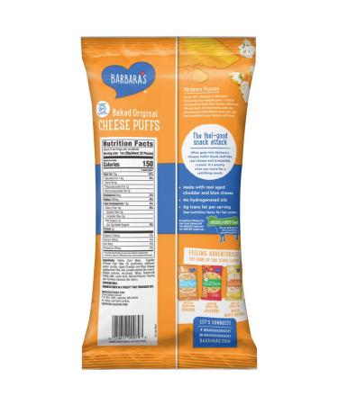 Barbara's Baked Gluten-Free Cheese Puffs - 5.5 Oz, Real Aged Cheese, Pack of 12 - Buy Online on SooperMarket.com