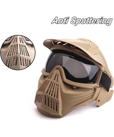 Senmortar Airsoft Mask - Full Face Tactical Protection Gear for Halloween, CS Game, Motocross - Desert & Grey - Buy Online on SooperMarket.com