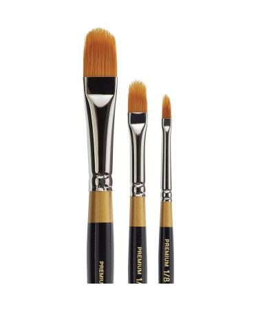 KINGART Original Gold 9520 Series, Golden Taklon Filbert Rake/Comb 3 Pc. Set Set of 3