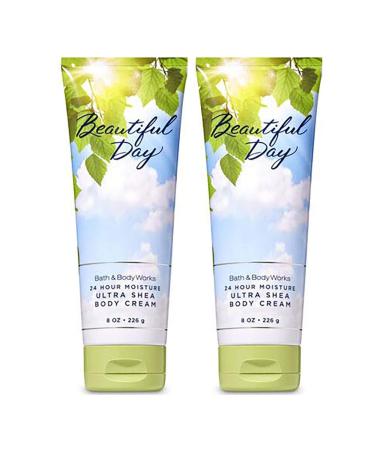 Bath and Body Works Beautiful Day Body Cream Ultimate Hydration Gift Set For Women 2 Pack 8 Oz. (Beautiful Day)