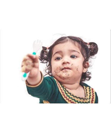Novos Baby Utensils Set - Soft Grip Toddler Fork & Spoon with Travel Case | Perfect Feeding Learning Tool for Kids - Blue - Buy Online on SooperMarket.com