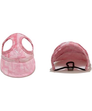 BT BEAR Hunde tz Baseball Cap with Ear Holes for Small & Medium Dogs | Adjustable Summer Outdoor Gear in Batik-Rosa - Buy Online on SooperMarket.com