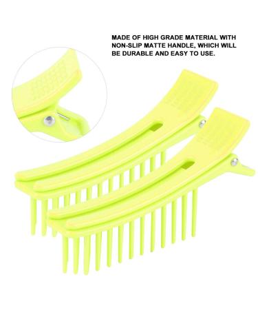 2pcs Hair Styling Clips - Non-slip Matte Handle, ABS Splint, Fluorescent Green - Buy Online on SooperMarket.com