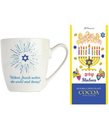 Hanukkah Gift for Mom - Jewish Mother Mug & Hot Chocolate (Without Jewish Mothers Who Would Need Therapy) - Buy Online on SooperMarket.com