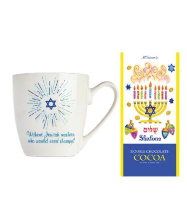 Hanukkah Gift for Mom - Jewish Mother Mug & Hot Chocolate (Without Jewish Mothers Who Would Need Therapy)