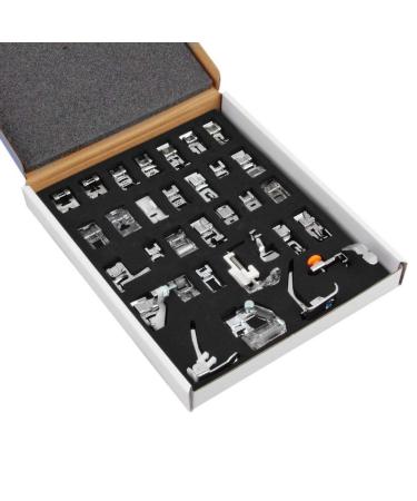 Professional Domestic Sewing Machine Sewing Foot Presser Foot Presser Feet Set for Singer, Brother, Janome, Babylock, Elna,Toyota,New Home,Simplicity and Low Shank Sewing Machines (32 Pcs)