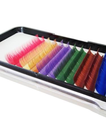 Bodemrincer 8-20mm Mixed Tray False Eyelashes - Rainbow Colored Individual Eyelash Extension (15mm) - Buy Online on SooperMarket.com