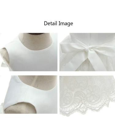 AHAHA Baby Girls White Flower Dress - 12 Months | Perfect for Christening, Wedding & Parties - Buy Online on SooperMarket.com