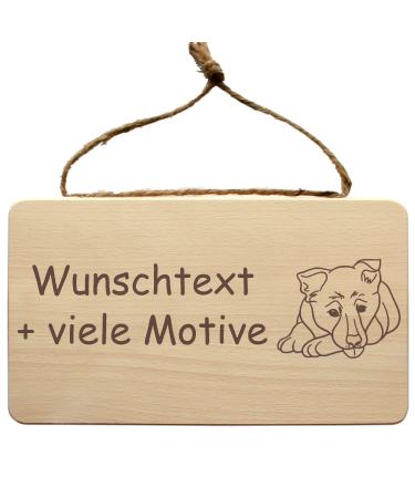 Animal sign made of wood with individual engraving - shield for dog cat horse and other animals - with a cord for hanging - wall shield door sign wooden shield wall board wooden panel (animals)