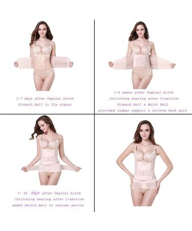 3-in-1 Postpartum Support Belt for Women | Abdominal Belt for After Birth & C-Section Recovery - Beige, Size L - Buy Online on SooperMarket.com