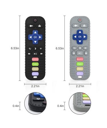 Remote-Controlled Silicone Bathing Toys for 3-Month-Olds - Dental Aid & Soothing Bite Rings (2-Set) in Black & Gray - Buy Online on SooperMarket.com