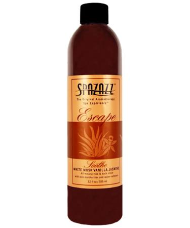 Spazazz SPZ-127 Escape Aromatherapy Elixir Bottle  12-Ounce  White Musk Jasmine Vanilla Soothe