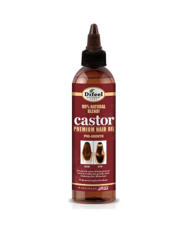 Difeel 99% Natural Premium Hair Oil - Pro-Growth Castor Hair Oil 8 oz. - Natural Castor Oil for Hair Growth