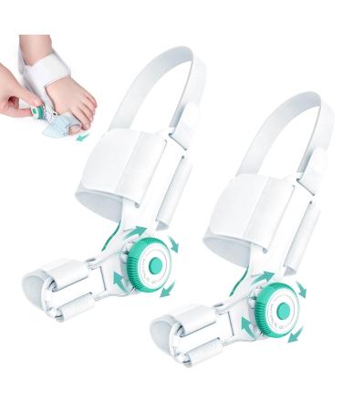 TENICORE Adjustable Knob Bunion Correctors for Women Men Big Toe with Anti-slip Heel Strap Toe Separators for Bunion Relief Suitable for Left and Right Feet One Pair White