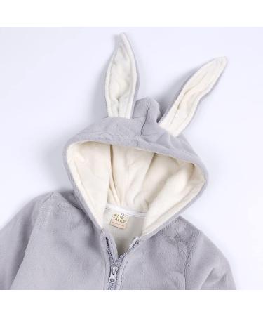 Kids Tales Newborn Baby Winter Romper | Rabbit Ear Hooded Zipper | 6-9 Months | Thick Fleece - Buy Online on SooperMarket.com