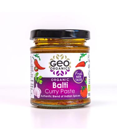 Geo Organics Balti Curry Paste | Organic Curry Paste | 180G | Serves 4 | Vegan Friendly | Authentic Restaurant Recipe Base Pack of 1 Balti Curry Paste 180g (Pack of 1)