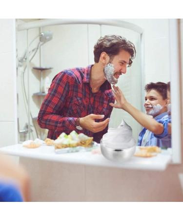 FILFEEL Shaving Bowl with Lid - Silver Metal Men s Wet Shaving Soap Mug | Premium Facial Care Tool for Smooth Shaving - Buy Online on SooperMarket.com
