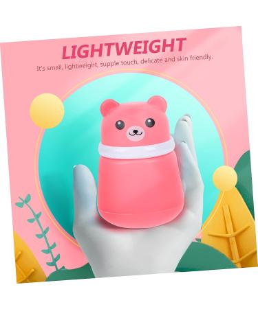 PLAFOPE 2pcs Bear Powder Puff Box | Travel Baby Powder Container Set - Pink | Food Grade PP | Baby Powder Lotion, After-Bath Powder, Sponges | 10X7CM - Buy Online on SooperMarket.com