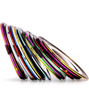 38 Rolls Nail Striping Tape Line Multicolor Rolls Striping Tape Line Nail Art Decoration Sticker Diy Nail Tip Mixed Colors - Buy Online on SooperMarket.com