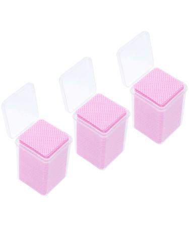 Beaupretty 600pcs Glue Cleaning Pads Cotton Fabric Glue Wipes Wiping Cloth Glue for Lashes Glue Wiping Lolita Accessories Eyelash Extension Polish Manicure Makeup Remover Pad Pink