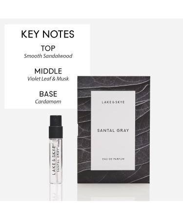 Lake & Skye Santal Gray Eau de Parfum Long Lasting Fragrance 0.06 fl oz (2 ml) - Aromatic Woody Spicy 0.06 Fl Oz (Pack of 1) - Buy Online on SooperMarket.com