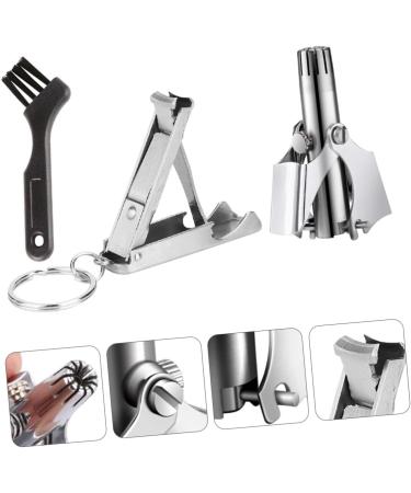 NOLITOY Nose Hair Trimmer Set - Manual Stainless Steel Clipper for Men | Effective Nose Hair Removal Tool - Buy Online on SooperMarket.com