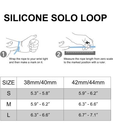 Ultra Black Silicone Solo Loop Band for Apple Watch 38/40/41MM - Elastic Sport Strap for iWatch Series 1-8, SE - 5.6-5.8 Size - Stretchy and Compatible - Buy Online on SooperMarket.com