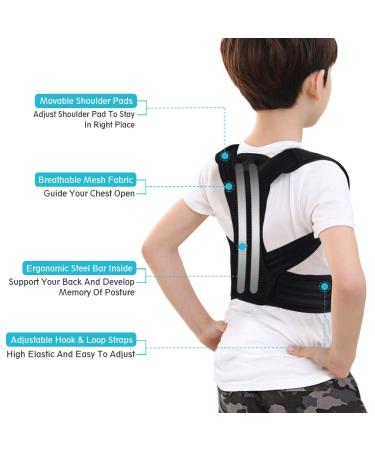 Yosoo Health Gear Kids Posture Corrector - Spinal Support Brace for Improved Posture and Pain Relief - Size L (Waist 32-42) - Buy Online on SooperMarket.com