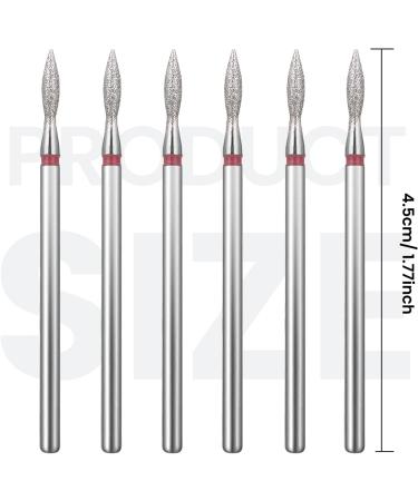 Lusofie 6Pcs Flame Nail Drill Bits Set Cuticle Drill Bit 3/32 Diamond Carbide Cuticle Remover Drill Bits for Nails Professional Cuticle Clean Nail Drill Bit Remove Cuticle Dead Skin Cleaner Tool - Buy Online on SooperMarket.com