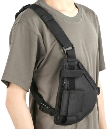 1PC Radio Chest Bag Walkie Talkie Holder Vest Men Waist Front Bag for Camping Hiking Black - Buy Online on SooperMarket.com