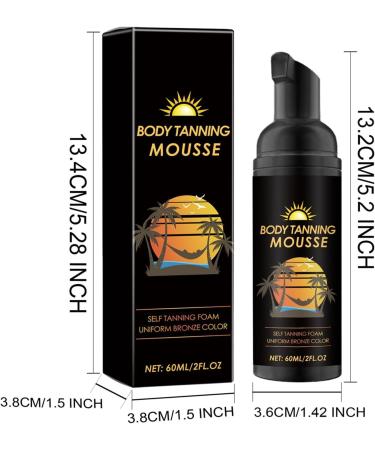 Long-Lasting Tanning Mousse | Natural Tanning Mousse | 60ml Tanning Mousse | Moisturizing Tanning Foam Tanning Mousse for Sunbeds Outdoor Tanning Mousse - Buy Online on SooperMarket.com