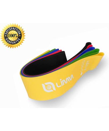 Limm Resistance Loop Exercise Bands - Set of 5 with Instruction Guide & Carry Bag - Latex Stretch Bands for Home Workout & Physical Therapy - Multicolor Set for Women and Men - Buy Online on SooperMarket.com