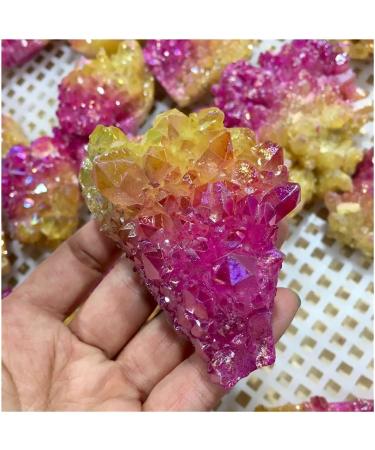 Natural Pink and Yellow Crystal Clusters electroplated mineralspecimens are Arranged Specimen Home Decorative Stone Collection a Home Collections (Size : 100-150g) - Buy Online on SooperMarket.com