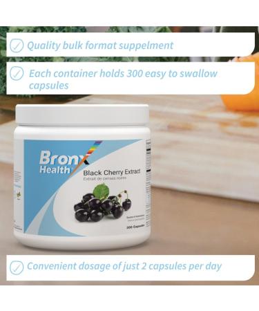 BRONX Black Cherry Extract | 300 Capsules | Source of Antioxidants | Bulk Supplement - Buy Online on SooperMarket.com