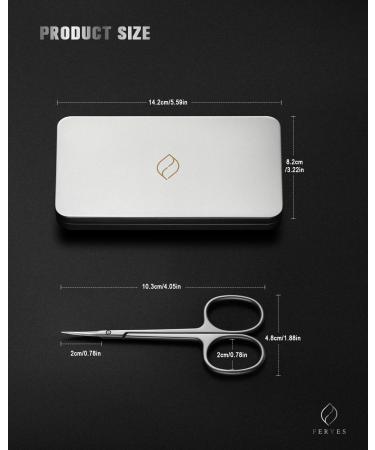 Feryes Precision Curved Nail Shaver - Extra Fine Manicure Scissors for Women - Stainless Steel Nail Trimmers in Gray Silver - Buy Online on SooperMarket.com