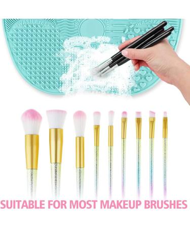 Dajidafu Women Eyeshadow Foundation Concealer Makeup Brush Cleaning Mat Hotel Portable Nonslip Eyebrow Pen Silicone Washing Pad Green - Buy Online on SooperMarket.com