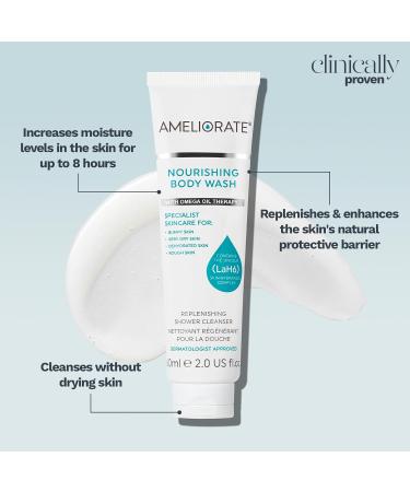 Ameliorate Nourishing Body Wash 60ml | Lab6 soap-free Omega oils | Dermatologically tested - Buy Online on SooperMarket.com