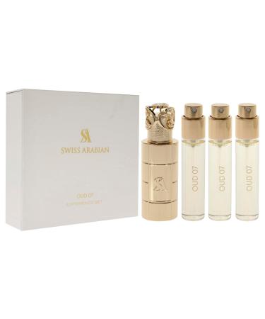 Swiss Arabian Oud 07 Giftset - Arabian Perfumes for Women and Men - Long Lasting Perfume - Floral Spicy Vanilla Perfume - 3 Bottles with Case - 4 pc - Buy Online on SooperMarket.com