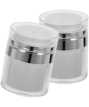 LALAFINA 2PCS 30ML Airless Pump Jars Airless Cosmetic Containers Refillable Lotion Jar Travel Lotion Dispenser for Creams Gels Lotions