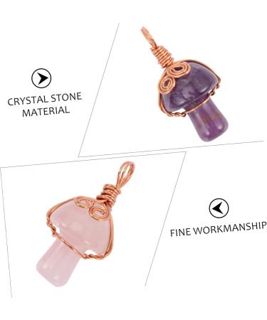 EXCEART 6 pcs Crystal Mushroom Pendant mini keychain miniature mushrooms mini crystals mushroom charms cute 3.3x1.5cmx5pcs Assorted Colorx5pcs - Buy Online on SooperMarket.com
