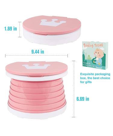 Kids Portable Folding Toilet Seat - Foldable Potty Chair for Boys & Girls | Toddler Potty Training Seat (Pink) - Buy Online on SooperMarket.com