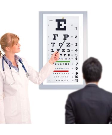 Snellen Eye Chart Wall Set with Hand Pointer and Occluder - 3 Piece Kit for Eye Medical Exams - Buy Online on SooperMarket.com