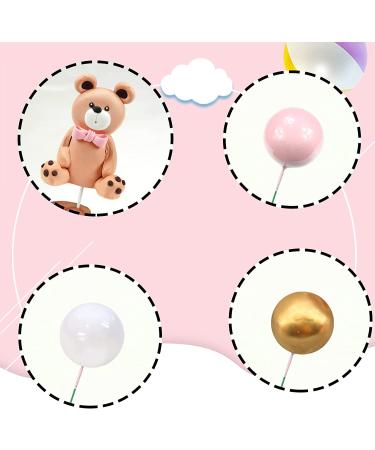 Mini Bear Cake Toppers - Gold, Pink, White Pearl Decorations for Baby Shower & Birthday Party - Teddy Bear Theme Supplies (Pink) - Buy Online on SooperMarket.com