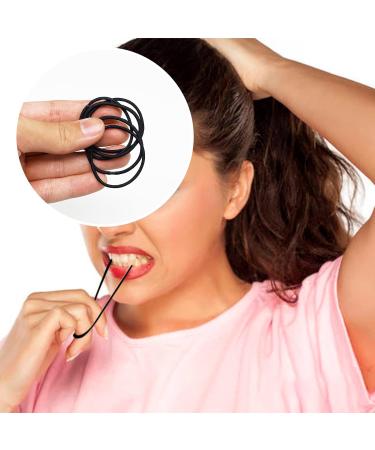 100pcs Black Elastic Hair Bands Small Elastic Hair Bobbles For Women 2mm Thin Hair Tie for Kids Soft Hair Bands withou Metal Elastic Ponytail Holder Gentle Elastics Hair Ties - Buy Online on SooperMarket.com