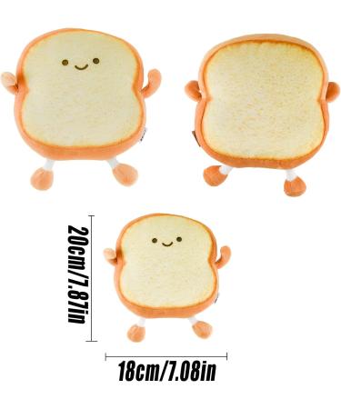 Auptiz Toast Bread Pillow Soft Plush Toy - 3D Funny Bread Shape Cartoon Doll Sofa Pillow (19 x 18 x 3cm) - Buy Online on SooperMarket.com