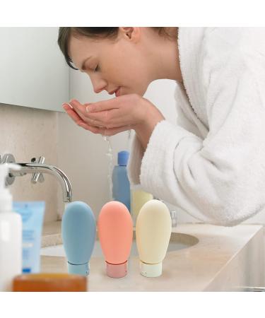 3 Piece Travel Bottle Set - 60ml Refillable Squeeze Bottles for Toiletries Shampoo & Conditioner with Storage Bag - Perfect for International Travel - Buy Online on SooperMarket.com