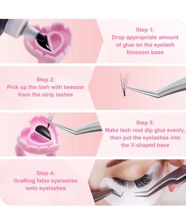 500pcs Pink Heart Shape Glue Rings for Eyelash Extensions - Disposable Smart Glue Cups by Narkysus - Buy Online on SooperMarket.com