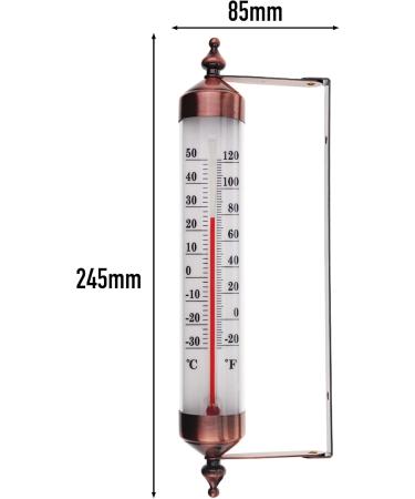 Stylish Bronze Outdoor Thermometer - Perfect for Garden Wall Greenhouse & Garage | Easy to Hang - Buy Online on SooperMarket.com