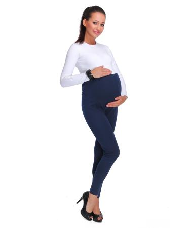 SOFTSAIL Womens Maternity Leggings Thick Cotton Pregnancy Fleece Pants PREG28 20 Navy