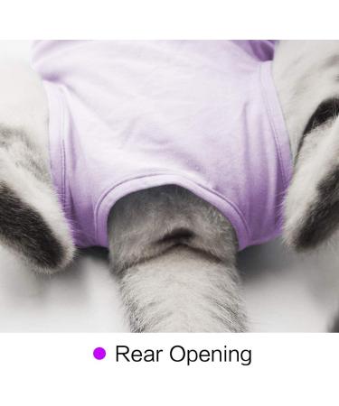 LIANZIMAU Cat Surgical Recovery Suit - Purple Medium - E-Collar Alternative & Pajama for Abdominal Wounds - Indoor Pet Clothing - Buy Online on SooperMarket.com
